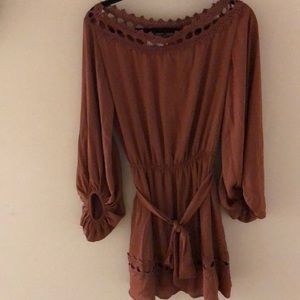 Entro Cocoa Colored Long Sleeve Dress